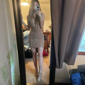 Rose gold sequin dress Retrofete